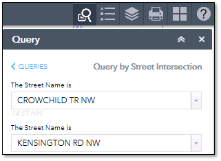 Query study by street intersection